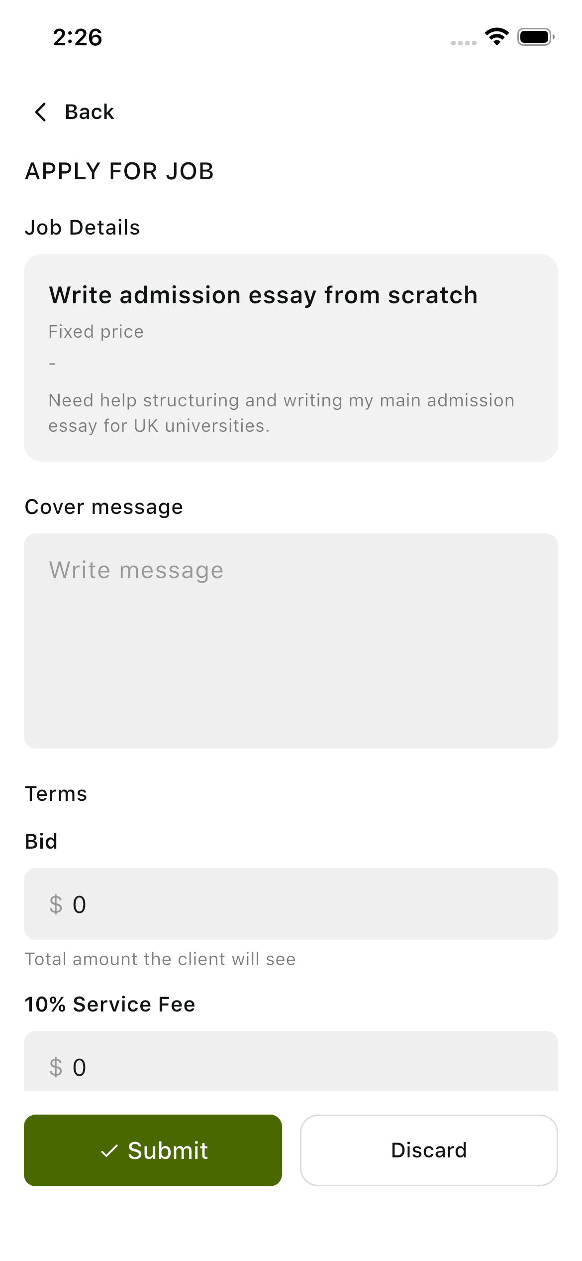 Apply to job