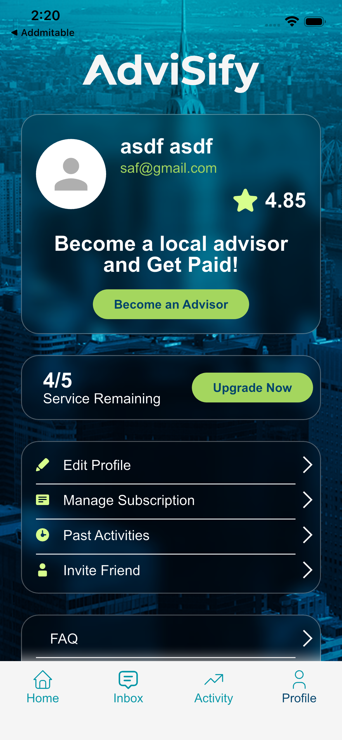 User profile